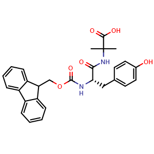 Chemical structure of Fmoc-Tyr-Aib-OH , AChemBlock AD286371