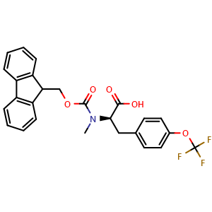 Chemical structure of Fmoc-N-Me-D-Tyr(4-OCF3)-OH , AChemBlock AD286372