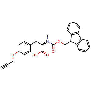 Chemical structure of Fmoc-D-N-Me-Tyr(propargyl)-OH , AChemBlock AD286373