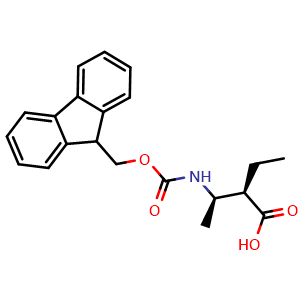 Chemical structure of (2R,3R)-3-[Fmoc-amino]-2-ethyl-butanoic acid , AChemBlock AD286376