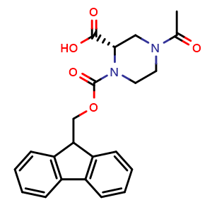 Chemical structure of Fmoc-Pipz4Ac-OH , AChemBlock AD286390