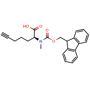 Chemical structure of Fmoc-(S)-N-Me-2-aminohept-6-ynoicacid , AChemBlock AD286393