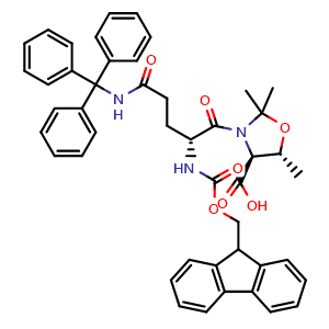 Chemical structure of Fmoc-D-Gln(Trt)-Thr(Psi(Me,Me)Pro)-OH , AChemBlock AD286411