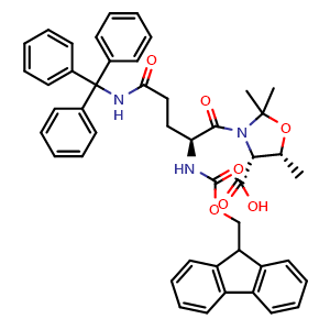 Chemical structure of Fmoc-Gln(Trt)-D-Thr(Psi(Me,Me)Pro)-OH , AChemBlock AD286412