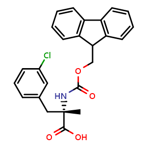 Chemical structure of Fmoc-α-Me-L-Phe(3-Cl)-OH , AChemBlock AD286416