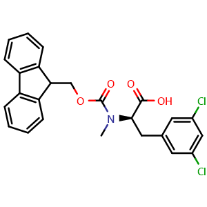 Chemical structure of Fmoc-D-N-Me-Phe(3,5-DiCl)-OH , AChemBlock AD286418