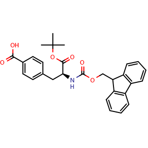 Chemical structure of Fmoc-L-Phe(4-COOH)-OtBu , AChemBlock AD286419