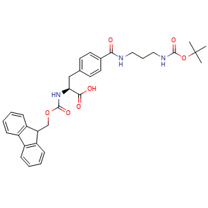 Chemical structure of Fmoc-F4CONap(Boc)-OH , AChemBlock AD286420