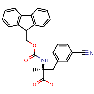Chemical structure of Fmoc-α-Me-L-Phe(3-CN)-OH , AChemBlock AD286421