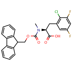 Chemical structure of Fmoc-N-Me-L-Phe(2-Cl,3,5-Difluoro)-OH , AChemBlock AD286425