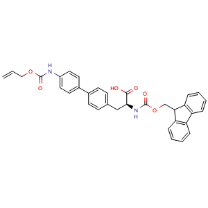 Chemical structure of Fmoc-Bph4NH2(Alloc)-OH , AChemBlock AD286429