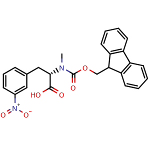 Chemical structure of Fmoc-Me-Phe(3-NO2)-OH , AChemBlock AD286432