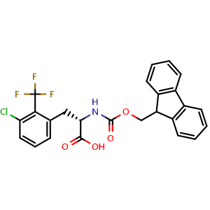 Chemical structure of Fmoc-L-Phe(2-CF3,3-Cl)-OH , AChemBlock AD286433