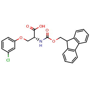 Chemical structure of Fmoc-D-Ser(O-3-chlorophenyl)-OH , AChemBlock AD286434