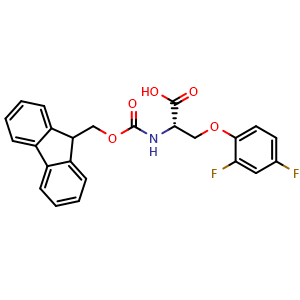 Chemical structure of Fmoc-O-(2,4-difluorophenyl)-L-Ser-OH , AChemBlock AD286438