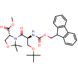 Chemical structure of Fmoc-Ser(tBu)-Ser(Psi(Me,Me)pro)-OMe , AChemBlock AD286442