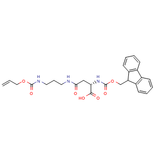 Chemical structure of N2-Fmoc-N4-(3-Alloc-aminopropyl)-L-Asparagine , AChemBlock AD286461