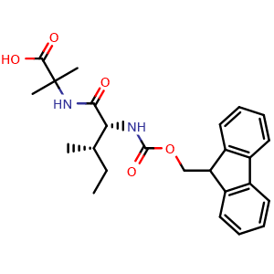 Chemical structure of Fmoc-D-Allo-Ile-Aib-OH , AChemBlock AD286463