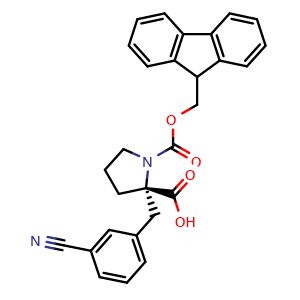 Chemical structure of Fmoc-(S)-α-(3-CN-benzyl)-proline , AChemBlock AD286466