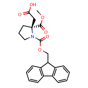 Chemical structure of Fmoc-2-AcOH-Pro-OMe , AChemBlock AD286468