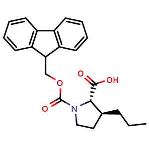 Chemical structure of (2S,3S)-Fmoc-Pro(3-Pr)-OH , AChemBlock AD286469