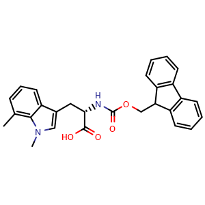 Chemical structure of Fmoc-MeW1Me7Me-OH , AChemBlock AD286475