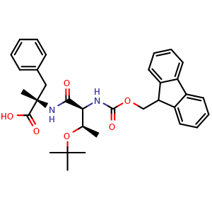 Chemical structure of Fmoc-D-Thr(tBu)-α-Me-Phe-OH , AChemBlock AD286480