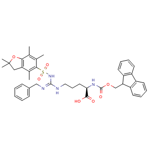 Chemical structure of Fmoc-D-Arg(Bzl)(Pbf)-OH , AChemBlock AD286484