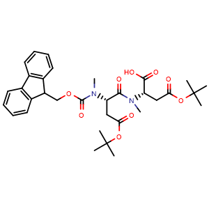 Chemical structure of Fmoc-N-Me-Asp(OtBu)-N-Me-Asp(OtBu)-OH , AChemBlock AD286489