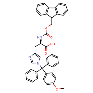 Chemical structure of Fmoc-D-His(MMt)-OH , AChemBlock AD286494