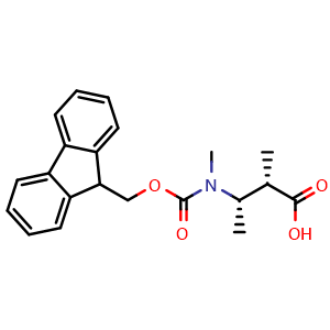 Chemical structure of (2S,3S)-3-[Fmoc-(methyl)amino]-2-methyl-butanoic acid , AChemBlock AD286501
