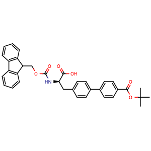 Chemical structure of Fmoc-(R)-Bip(4-tBu)-Ala-OH , AChemBlock AD286503