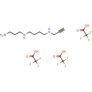 Chemical structure of N8-propargylspermidine 3TFA , AChemBlock AD286508
