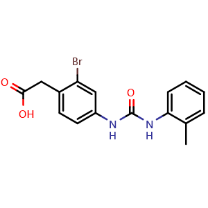 Chemical structure of 2-(2-bromo-4-(3-(o-tolyl)ureido)phenyl)acetic acid , AChemBlock AD286509