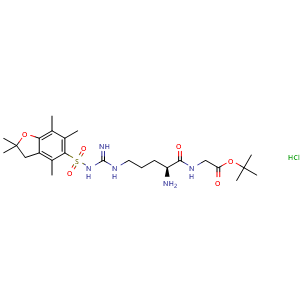 Chemical structure of H-Arg(Pbf)-Gly-OtBu.HCl , AChemBlock AD286514