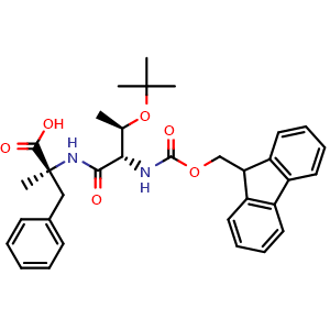 Chemical structure of Fmoc-Thr(tBu)-α-Me-Phe-OH , AChemBlock AD286522