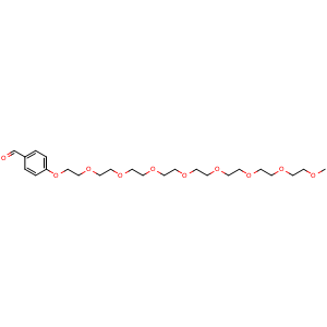 Chemical structure of m-PEG9-Ph-CHO , CAS 197513-75-0, AChemBlock AD286553