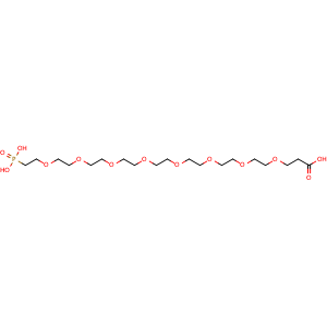 Chemical structure of Carboxy-PEG8-phosphonic acid , CAS 1623791-70-7, AChemBlock AD286560