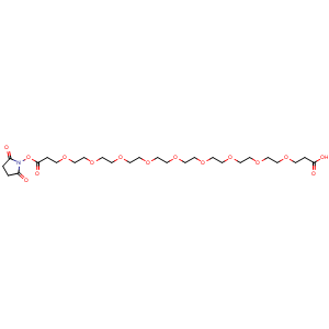 Chemical structure of Acid-PEG9-NHS ester , CAS 1895916-27-4, AChemBlock AD286565
