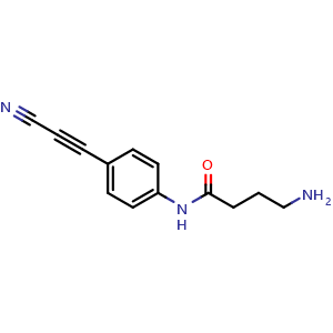 Chemical structure of 4-Amino-N-(4-(2-cyanoethynyl)phenyl)butanamide , CAS 1539292-61-9, AChemBlock AD286566
