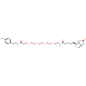 Chemical structure of Biotin-PEG4-CONH-C2-aniline , CAS 1979964-19-6, AChemBlock AD286570
