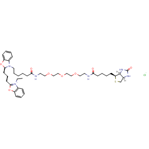 Chemical structure of Biotin-Cy2 Conjugate , AChemBlock AD286574