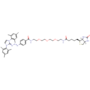 Chemical structure of BB1-CONH-PEG3-Biotin , CAS 2133411-66-0, AChemBlock AD286578