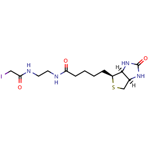 Chemical structure of Biotin-NHCO-C1-I , CAS 216393-53-2, AChemBlock AD286585
