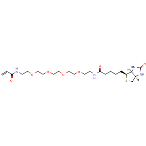 Chemical structure of Biotin-PEG4-Acrylamide , CAS 2408831-65-0, AChemBlock AD286589