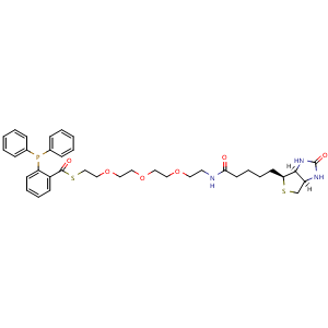Chemical structure of Biotin-PEG3-SCO-PPh3 , CAS 1244028-50-9, AChemBlock AD286590