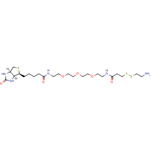 Chemical structure of Biotin-PEG3-SS-NH2 , AChemBlock AD286607