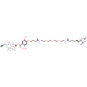 Chemical structure of PC-Biotin-PEG3-Val(C13,N15)-propargyl , AChemBlock AD286612