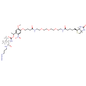 Chemical structure of PC-Biotin-PEG3-Val(C13,N15)-Azide , AChemBlock AD286613