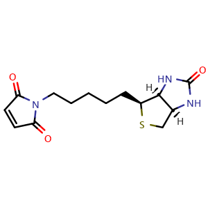 Chemical structure of Biotin-C5-Mal , AChemBlock AD286621